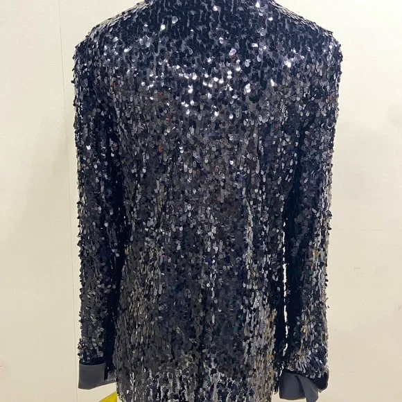 NWT Sequins Black Shirt Size 10 - Picture 4 of 5